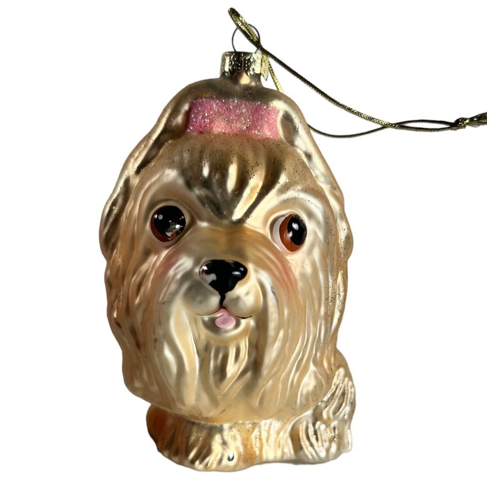 One Hundred 80 Large Yorkie Glass Ornament 2011 READ